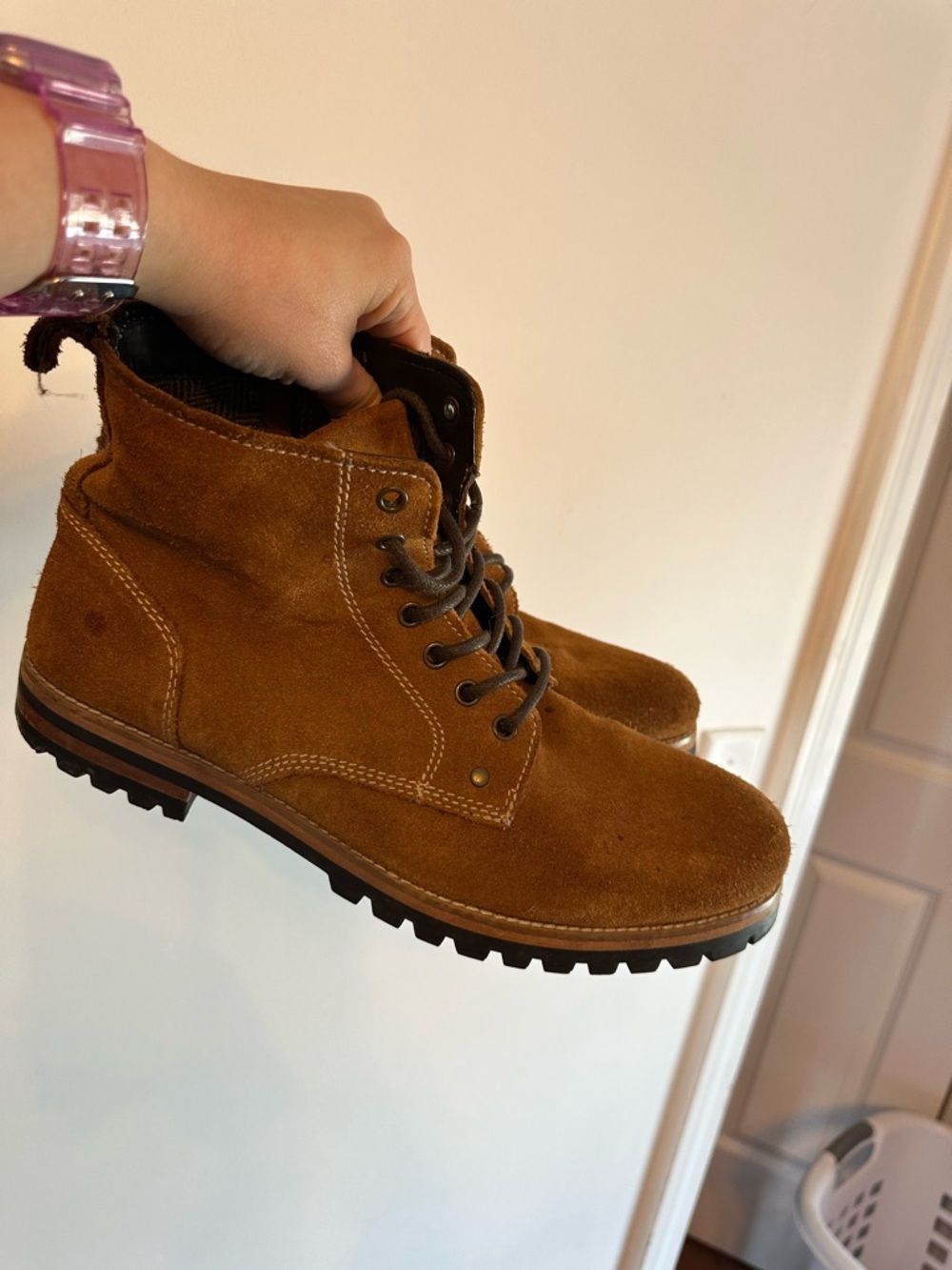 Men's crevo Suede Lace-Up Work Boots - READ DESCRIPTION
